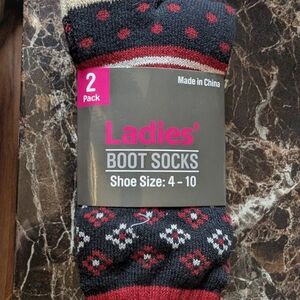 Stylish Women's Boot Socks - Black and Red